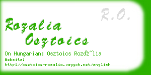 rozalia osztoics business card